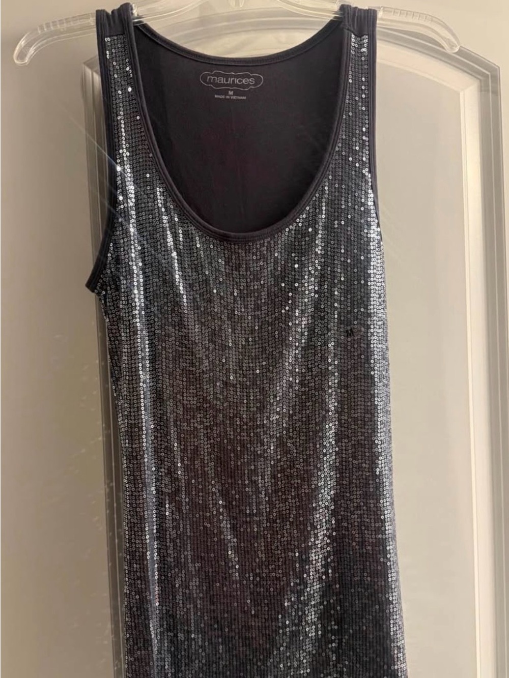 maurices Black Sequin Tank Top size medium
